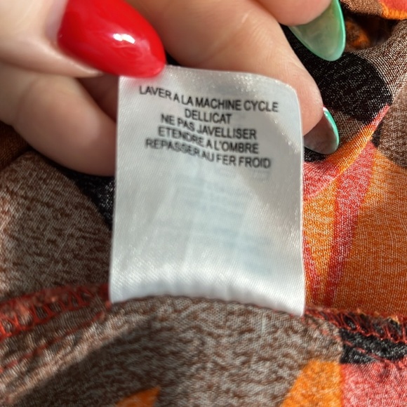 dRA Paradisas Wide Leg Pants Tropical Vibe Pockets Front Zipper Cropped Small - Picture 9 of 9